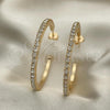 Oro Laminado Stud Earring, Gold Filled Style with White Crystal, Polished, Golden Finish, 02.122.0118.35