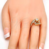 Gold Tone Multi Stone Ring, with White Cubic Zirconia, Polished, Golden Finish, 01.199.0002.08.GT (Size 8)