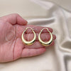 Oro Laminado Medium Hoop, Gold Filled Style Hollow Design, Polished, Golden Finish, 02.163.0174.35