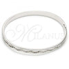 Rhodium Plated Individual Bangle, with White Crystal, Polished, Rhodium Finish, 07.161.0002.1.04 (05 MM Thickness, Size 5 - 2.50 Diameter)
