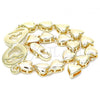 Oro Laminado Fancy Bracelet, Gold Filled Style Infinite and Heart Design, Polished, Golden Finish, 03.63.1856.07