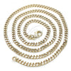 Oro Laminado Basic Necklace, Gold Filled Style Miami Cuban Design, Polished, Golden Finish, 04.213.0169.24