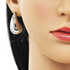 Oro Laminado Stud Earring, Gold Filled Style Teardrop Design, Polished, Rhodium Finish, 02.163.0241.1