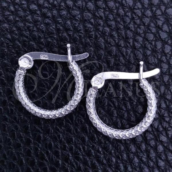 Sterling Silver Small Hoop, Diamond Cutting Finish, Silver Finish, 02.401.0004.12