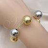 Oro Laminado Fancy Bracelet, Gold Filled Style Ball and Hollow Design, Polished, Two Tone, 03.341.0222.08
