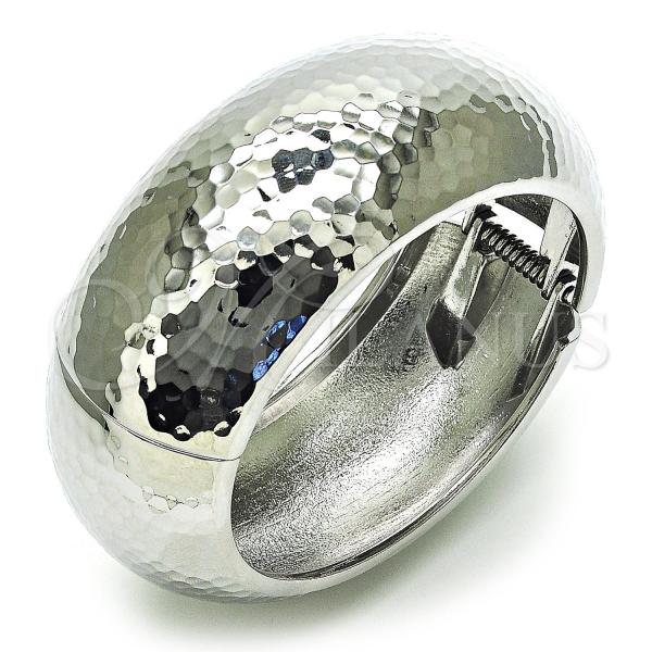 Oro Laminado Individual Bangle, Gold Filled Style Disco Design, Polished, Rhodium Finish, 07.307.0024.1.05