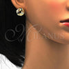 Oro Laminado Stud Earring, Gold Filled Style Chunky Design, Polished, Golden Finish, 02.63.2380