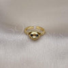 Oro Laminado Multi Stone Ring, Gold Filled Style Teddy Bear Design, with Black Cubic Zirconia, Polished, Golden Finish, 01.341.0113