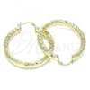 Oro Laminado Large Hoop, Gold Filled Style Hollow Design, Diamond Cutting Finish, Golden Finish, 02.170.0313.40