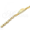 Oro Laminado ID Bracelet, Gold Filled Style Heart Design, Polished, Golden Finish, 03.63.1942.08