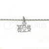 Rhodium Plated Pendant Necklace, Little Boy and Little Girl Design, Polished, Rhodium Finish, 04.106.0008.1.20