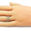 Oro Laminado Multi Stone Ring, Gold Filled Style with White Cubic Zirconia, Polished, Golden Finish, 01.266.0054