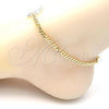 Oro Laminado Fancy Anklet, Gold Filled Style Dolphin Design, Polished, Two Tone, 03.63.1837.10