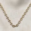 Oro Laminado Basic Necklace, Gold Filled Style Puff Mariner Design, Polished, Golden Finish, 04.63.1310.22