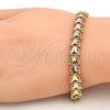 Gold Tone Fancy Bracelet, Diamond Cutting Finish, Golden Finish, 03.100.0023.07