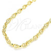 Oro Laminado Basic Necklace, Gold Filled Style Mariner and Puff Mariner Design, Polished, Golden Finish, 04.63.1393.24
