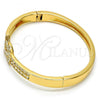 Gold Tone Individual Bangle, with White Crystal, Polished, Golden Finish, 07.252.0026.04.GT (05 MM Thickness, Size 4 - 2.25 Diameter)