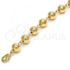 Oro Laminado Fancy Bracelet, Gold Filled Style Ball Design, Polished, Golden Finish, 03.93.0011.07