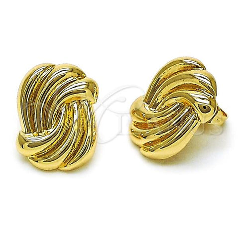 Oro Laminado Stud Earring, Gold Filled Style Polished, Golden Finish, 02.195.0312