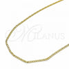 Oro Laminado Basic Necklace, Gold Filled Style Curb Design, Golden Finish, 04.09.0173.18