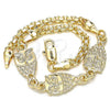 Oro Laminado Fancy Bracelet, Gold Filled Style Owl Design, Polished, Golden Finish, 03.63.1892.08