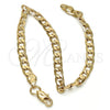 Gold Tone Basic Bracelet, Curb Design, Polished, Golden Finish, 04.242.0026.08GT
