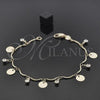 Oro Laminado Charm Bracelet, Gold Filled Style with White Cubic Zirconia, Diamond Cutting Finish, Golden Finish, 03.63.1065.07