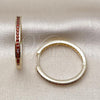 Oro Laminado Huggie Hoop, Gold Filled Style with Garnet Cubic Zirconia, Polished, Golden Finish, 02.195.0297.2.30