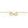 Sterling Silver Pendant Necklace, Infinite Design, with White Cubic Zirconia, Polished, Golden Finish, 04.336.0035.2.16