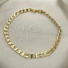 Oro Laminado Basic Anklet, Gold Filled Style Curb Design, Polished, Golden Finish, 5.222.003.10
