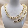Oro Laminado Necklace and Bracelet, Gold Filled Style Rolo Design, Polished, Golden Finish, 06.331.0001