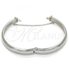 Rhodium Plated Individual Bangle, Diamond Cutting Finish, Rhodium Finish, 07.168.0015.05 (08 MM Thickness, Size 5 - 2.50 Diameter)