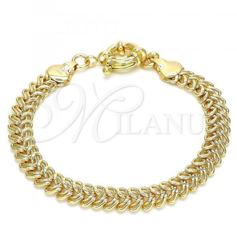 Oro Laminado Basic Bracelet, Gold Filled Style Polished, Golden Finish, 03.145.0009.08