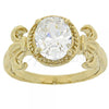 Oro Laminado Multi Stone Ring, Gold Filled Style with White Cubic Zirconia, Polished, Golden Finish, 5.167.018.08 (Size 8)