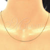 Oro Laminado Basic Necklace, Gold Filled Style Snake  Design, Golden Finish, 04.09.0179.18