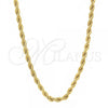 Oro Laminado Basic Necklace, Gold Filled Style Rope Design, Polished, Golden Finish, 5.222.035.26