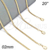 Oro Laminado Basic Necklace, Gold Filled Style Polished, Golden Finish, 04.213.0073.20