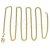 Oro Laminado Basic Necklace, Gold Filled Style Miami Cuban Design, Polished, Golden Finish, 04.213.0090.22