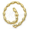 Oro Laminado Fancy Bracelet, Gold Filled Style Polished, Golden Finish, 03.210.0063.07