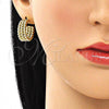 Oro Laminado Stud Earring, Gold Filled Style Polished, Golden Finish, 02.213.0409