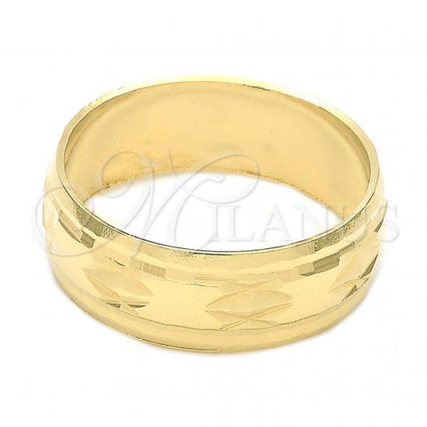 Oro Laminado Wedding Ring, Gold Filled Style Diamond Cutting Finish, Golden Finish, 5.164.033.06 (Size 6)