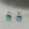 Sterling Silver Stud Earring, with Aquamarine Cubic Zirconia, Polished, Silver Finish, 02.397.0041.03