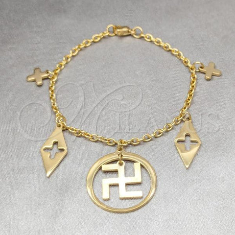 Stainless Steel Solid Bracelet, Polished, Two Tone, 03.63.22960.07