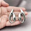 Rhodium Plated Stud Earring, Leaf Design, Polished, Rhodium Finish, 02.428.0015.1