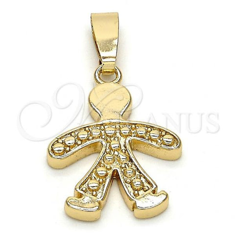 Oro Laminado Fancy Pendant, Gold Filled Style Diamond Cutting Finish, Golden Finish, 5.183.023