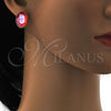 Rhodium Plated Stud Earring, with Padparadscha Swarovski Crystals, Polished, Rhodium Finish, 02.239.0015.2