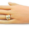 Oro Laminado Elegant Ring, Gold Filled Style Polished, Golden Finish, 01.283.0048