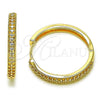 Oro Laminado Huggie Hoop, Gold Filled Style with White Cubic Zirconia, Polished, Golden Finish, 02.195.0300.30