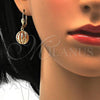 Oro Laminado Dangle Earring, Gold Filled Style Ball Design, Polished, Golden Finish, 5.105.016