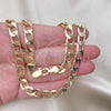 Oro Laminado Basic Necklace, Gold Filled Style Curb Design, Polished, Golden Finish, 5.222.001.24